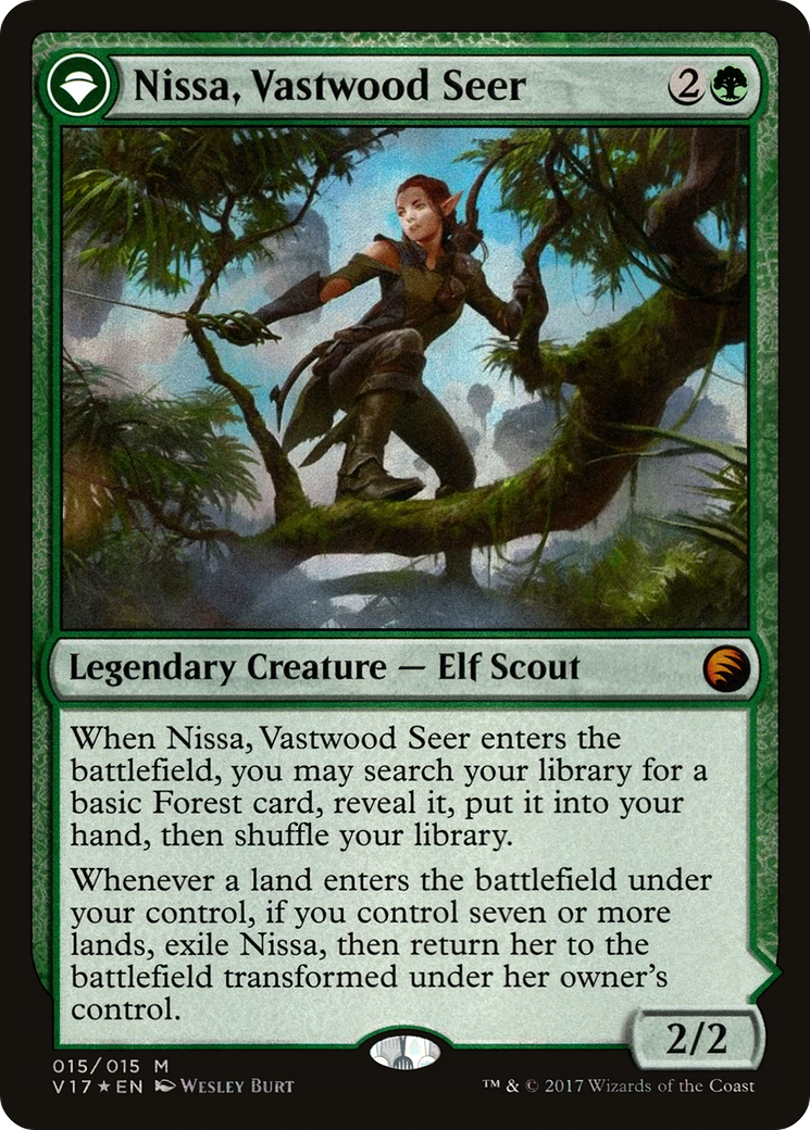 MAGIC: THE GATHERING  - Nissa, Vastwood Seer (V17-015) - From the Vault: Transform: (originpwdfc) Foil