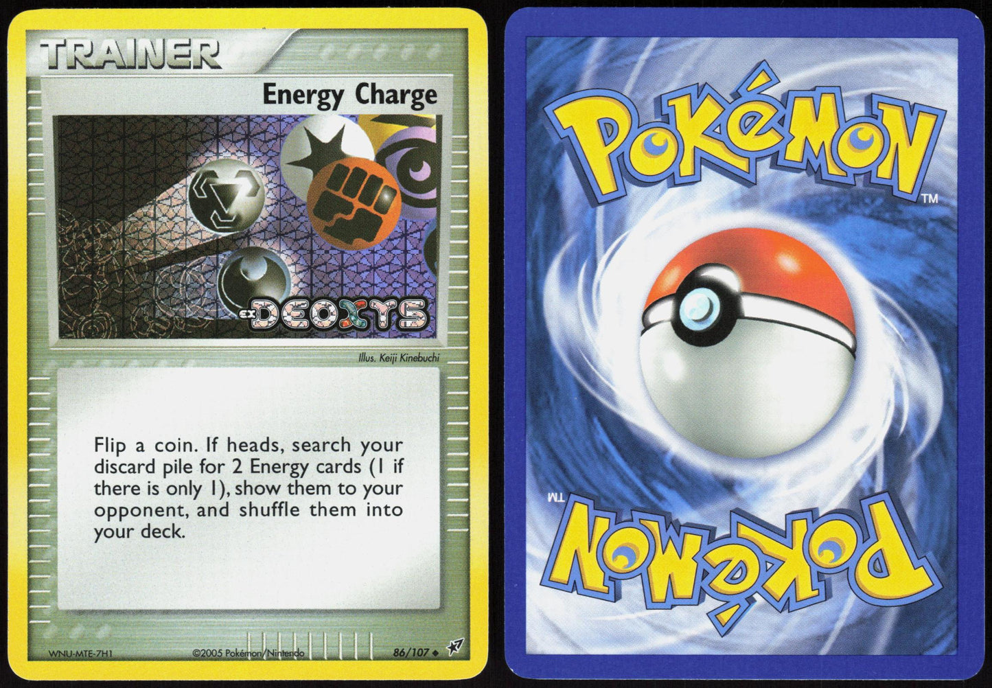 ENERGY CHARGE 86/107 DEOXYS POKEMON UNCOMMON REVERSE HOLO NM