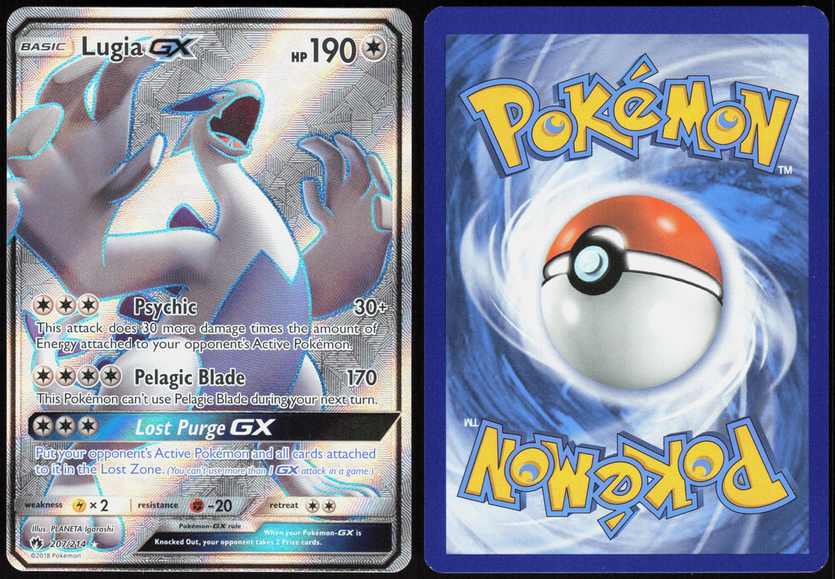 LUGIA GX 207/214 LOST THUNDER POKEMON ULTRA RARE HOLO LP