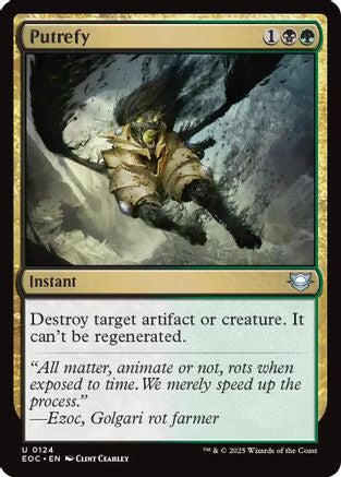 MAGIC: THE GATHERING  - Putrefy (EOC-124) - Commander: Edge of Eternities