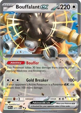 POKEMON TCG - Bouffalant ex 077/086 SV White Flare - Double Rare