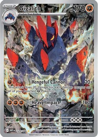 POKEMON TCG - Gigalith 129/086 SV White Flare - Illustration Rare