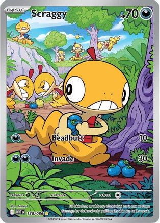 POKEMON TCG - Scraggy 138/086 SV White Flare - Illustration Rare