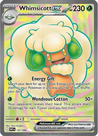 POKEMON TCG - Whimsicott ex 157/086 SV White Flare - Ultra Rare