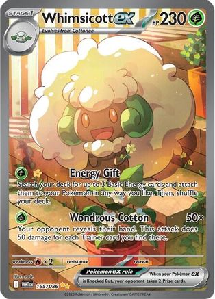 POKEMON TCG - Whimsicott ex 165/086 SV White Flare - Special Illustration Rare