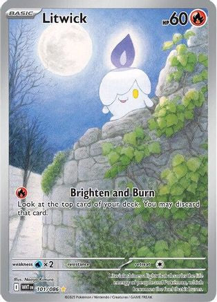 POKEMON TCG - Litwick 101/086 SV White Flare - Illustration Rare