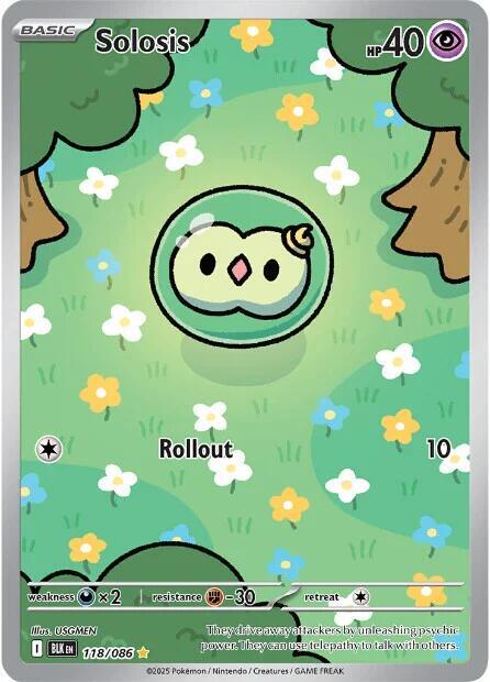 POKEMON TCG - SOLOSIS 118/086 BLACK BOLT ILLUSTRATION RARE