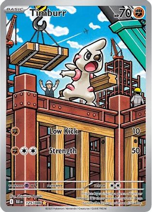 POKEMON TCG - Timburr 125/086 SV Black Bolt - Illustration Rare