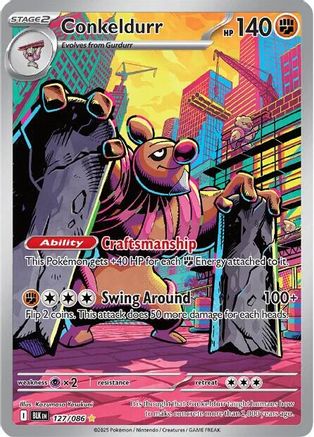 POKEMON TCG - Conkeldurr 127/086 SV Black Bolt - Illustration Rare