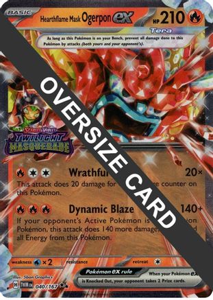 POKEMON TCG - Hearthflame Mask Ogerpon ex (Twilight Masquerade Stamp) 040 Jumbo Cards - Double Rare