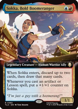 MAGIC: THE GATHERING  - Sokka, Bold Boomeranger (Extended Art) (TLA-383) - Avatar: The Last Airbender Foil