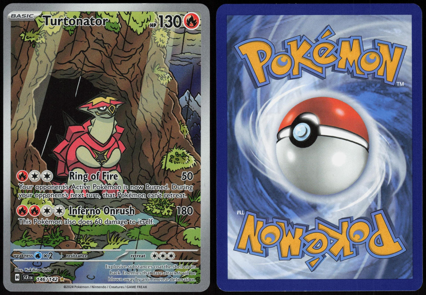 TURTONATOR 146/142 STELLAR CROWN POKEMON ILLUSTRATION RARE HOLO MP