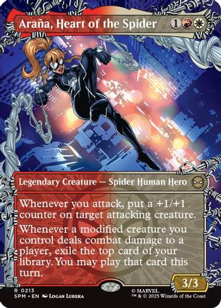 MAGIC: THE GATHERING  - Arana, Heart of the Spider (Borderless) (SPM-213) - Marvel's Spider-Man Foil
