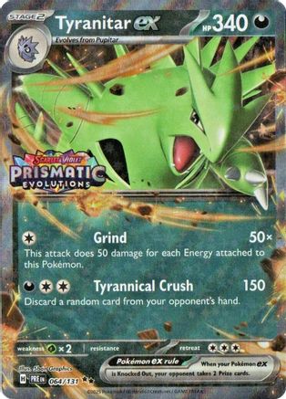 POKEMON TCG - Tyranitar ex (Prismatic Evolutions Stamp) 064 Miscellaneous Cards & Products - Double Rare