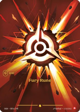 Fury Rune (Alternate Art) (007a/298) - Origins Foil