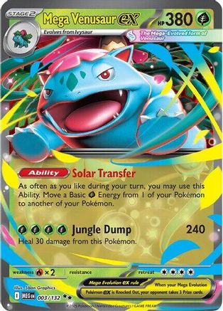 POKEMON TCG - Mega Venusaur ex 003/132 ME01 Mega Evolution - Double Rare