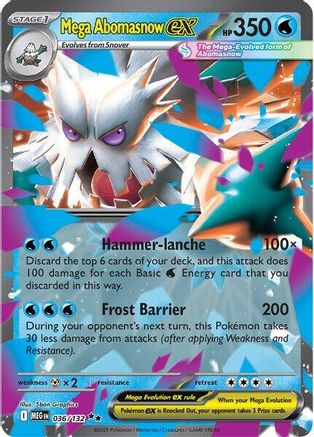 POKEMON TCG - Mega Abomasnow ex 036/132 ME01 Mega Evolution - Double Rare