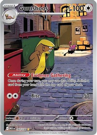 POKEMON TCG - Gumshoos 153/132 ME01 Mega Evolution - Illustration Rare