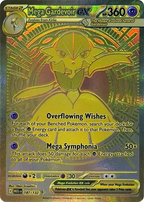 POKEMON TCG - MEGA GARDEVOIR EX 187/132 MEGA EVOLUTION MEGA HYPER RARE