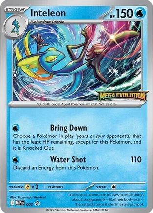 POKEMON TCG - Inteleon 002 ME Mega Evolution Promo - Promo