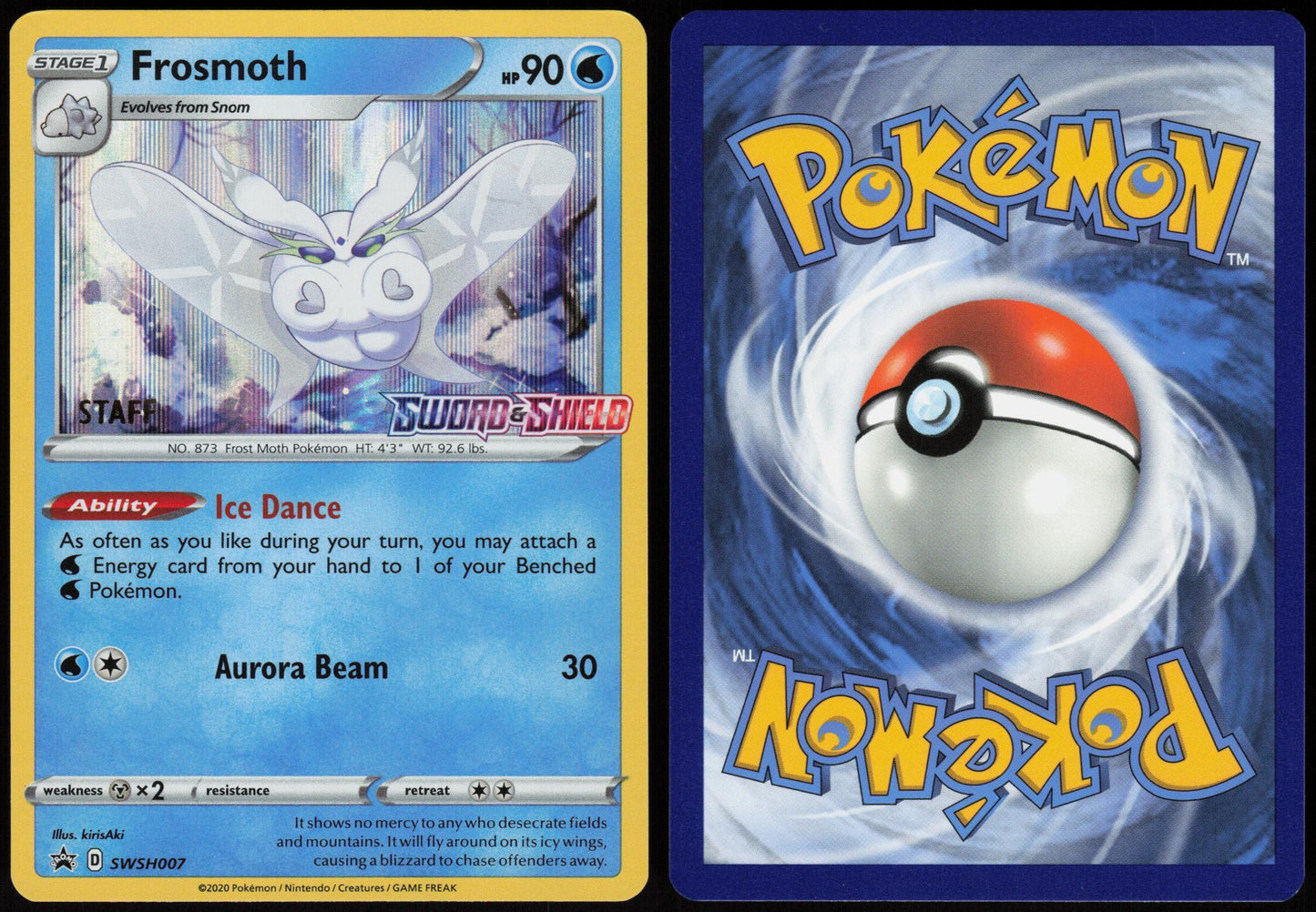 FROSMOTH (PRERELEASE) [STAFF] SWSH007 SWORD & SHIELD PROMO POKEMON PROMO HOLO NM