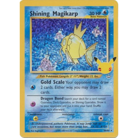 POKEMON TCG - SHINING MAGIKARP 66/64 25TH ANNIVERSARY CELEBRATIONS HOLO