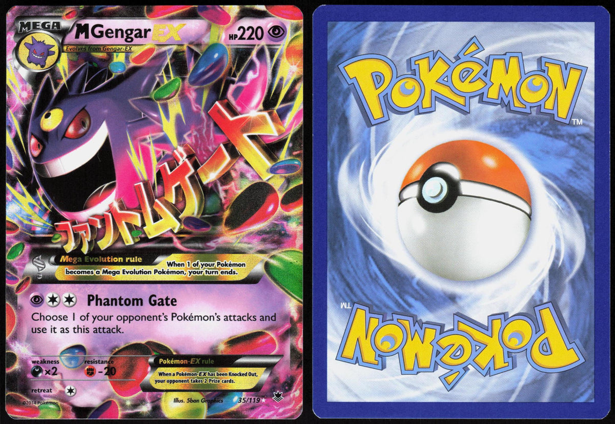 M GENGAR EX 35/119 PHANTOM FORCES POKEMON EX RARE HOLO LP