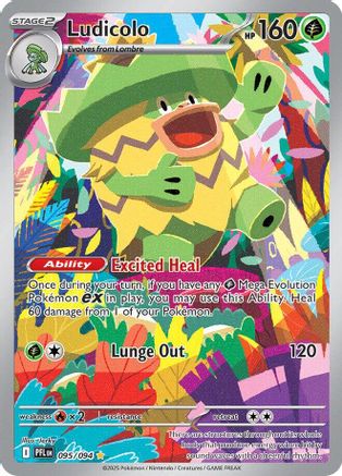 POKEMON TCG - Ludicolo 095/094 ME02 Phantasmal Flames - Illustration Rare