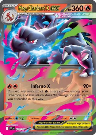 POKEMON TCG - Mega Charizard X ex 013/094 ME02 Phantasmal Flames - Double Rare