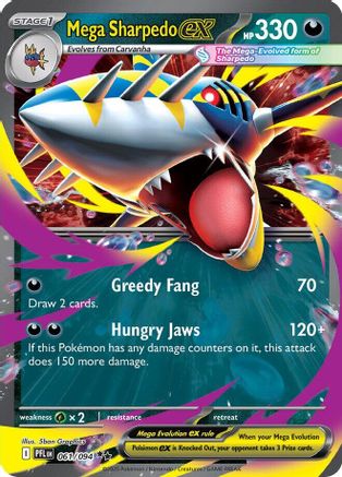 POKEMON TCG - Mega Sharpedo ex 061/094 ME02 Phantasmal Flames - Double Rare