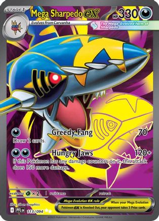 POKEMON TCG - Mega Sharpedo ex 113/094 ME02 Phantasmal Flames - Ultra Rare