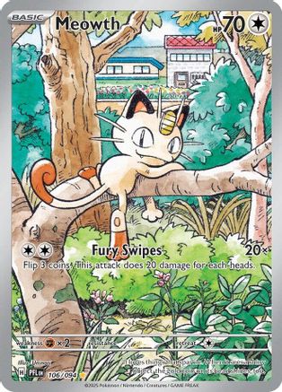 POKEMON TCG - Meowth 106 ME02 Phantasmal Flames - Illustration Rare