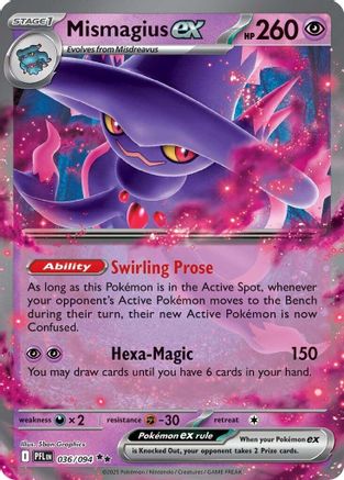 POKEMON TCG - Mismagius ex 036/094 ME02 Phantasmal Flames - Double Rare