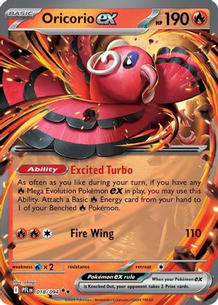POKEMON TCG - Oricorio ex 018/094 ME02 Phantasmal Flames - Double Rare