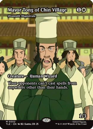 MAGIC: THE GATHERING  - Mayor Tong of Chin Village - Drannith Magistrate (Borderless) (TLE-002) - Avatar: The Last Airbender: Eternal-Legal Foil
