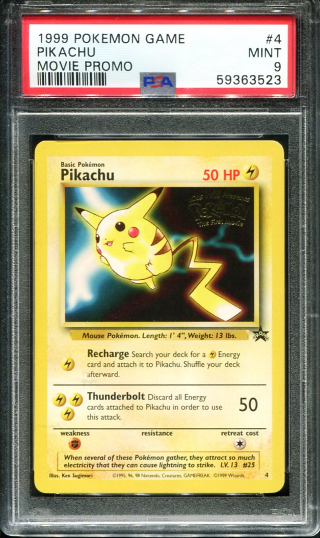 PIKACHU 4/102 PSA 9 MOVIE PROMO GAME MOVIE POKEMON