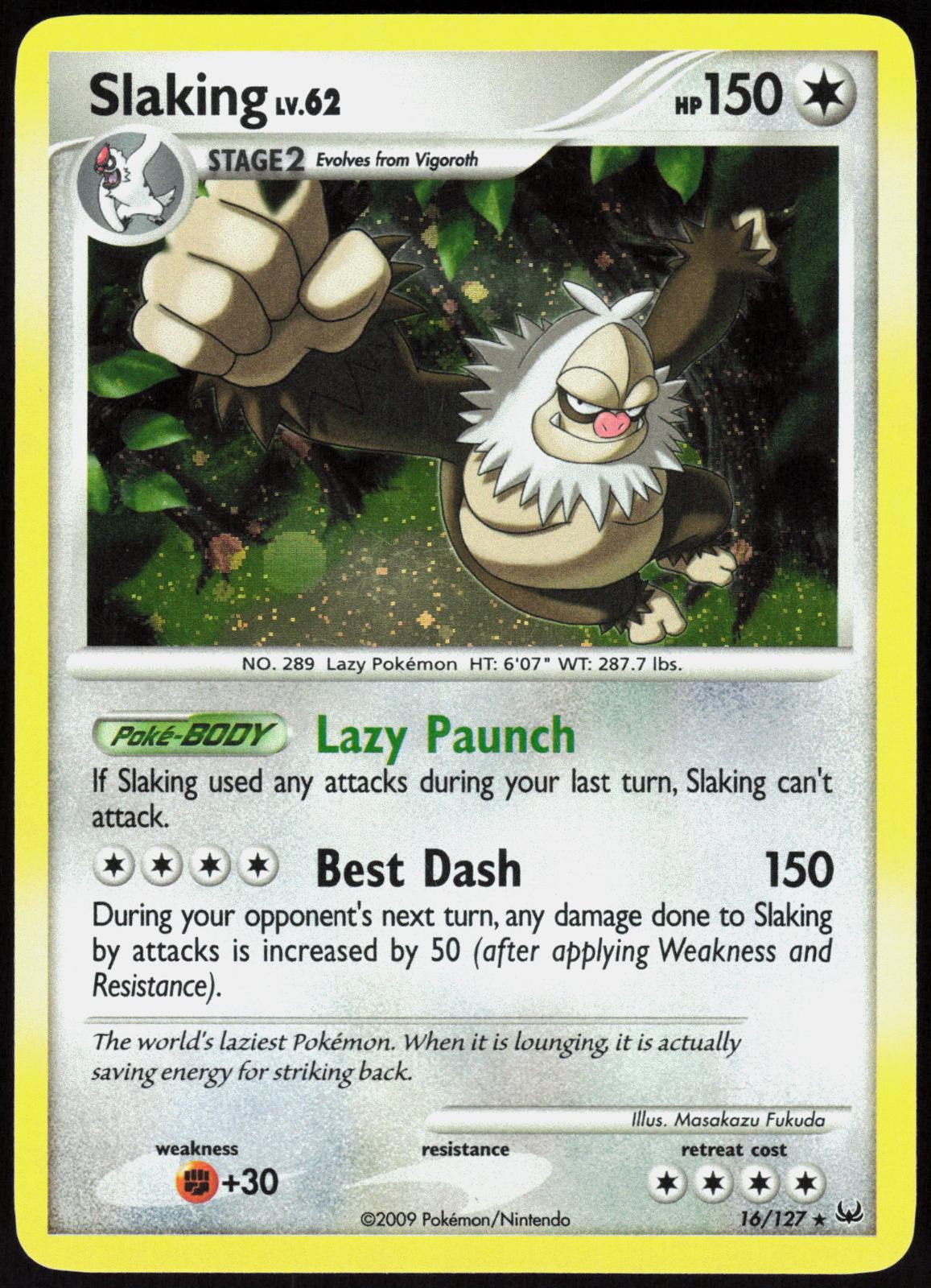 SLAKING 16/127 PLATINUM POKEMON RARE HOLO LP