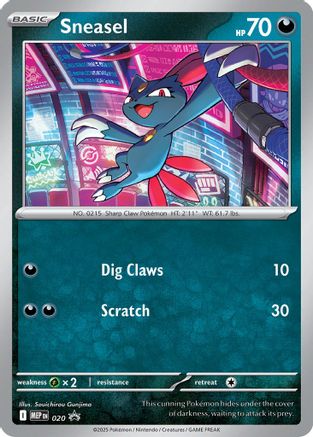 POKEMON TCG - Sneasel (Cosmos Holo) 020 ME Mega Evolution Promo - Promo