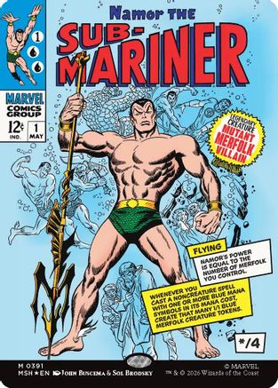 MAGIC: THE GATHERING  - Namor the Sub-Mariner (Borderless) (0391) (MSH-391) - Marvel Super Heroes Foil