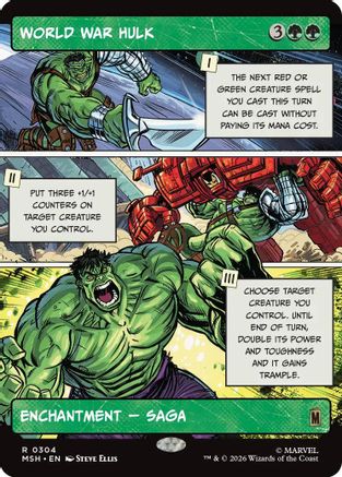 MAGIC: THE GATHERING  - World War Hulk (Borderless) (MSH-304) - Marvel Super Heroes Foil