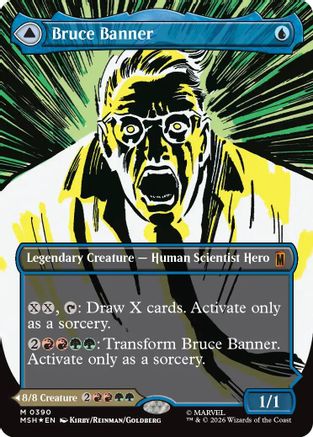 MAGIC: THE GATHERING  - Bruce Banner (Borderless) (0390) (MSH-390) - Marvel Super Heroes Foil