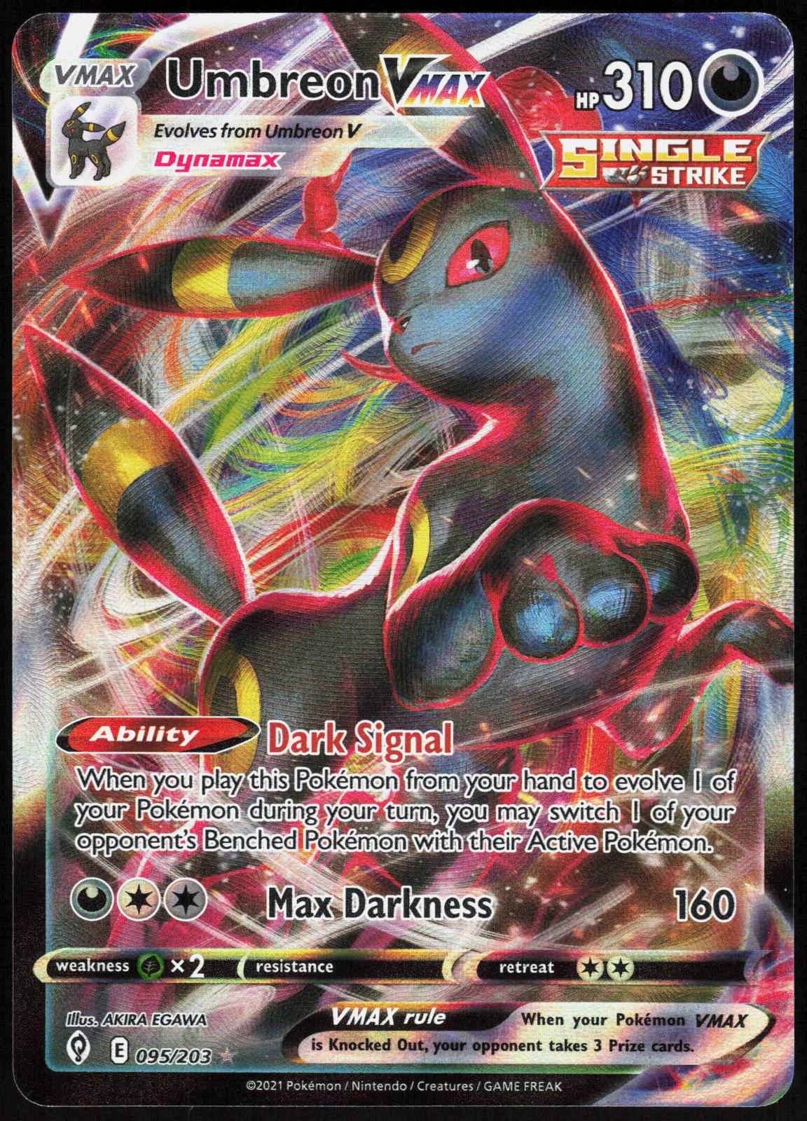 UMBREON VMAX 095/203 EVOLVING SKIES POKEMON ULTRA RARE HOLO MP