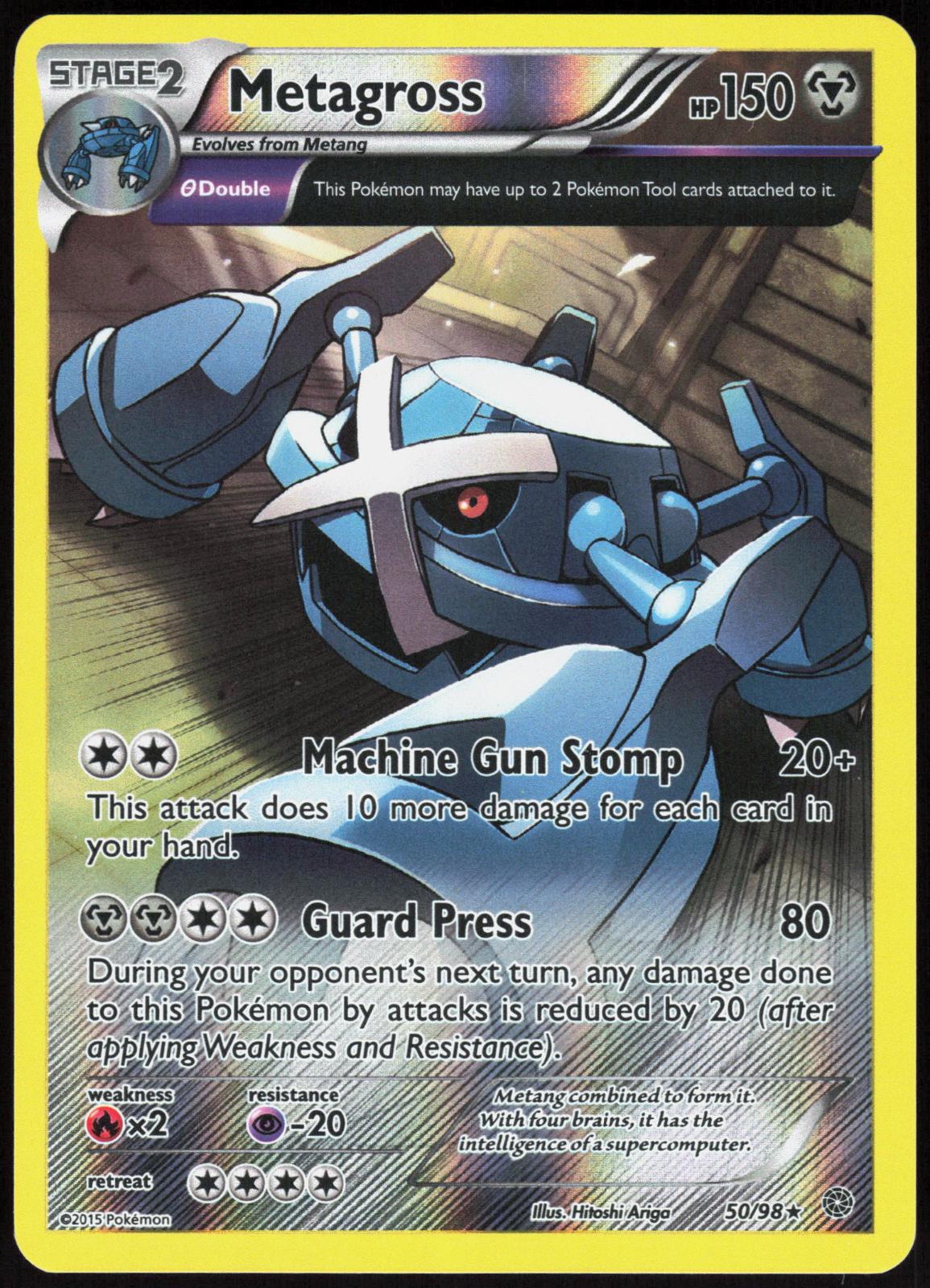 METAGROSS 50/98 ANCIENT ORIGINS POKEMON RARE REVERSE HOLO NM