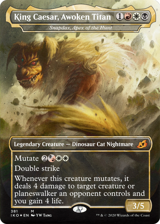 MAGIC: THE GATHERING  - King Caesar, Awoken Titan - Snapdax, Apex of the Hunt (IKO-381) - Ikoria: Lair of Behemoths / King Caesar, Awoken Titan (Borderless) Foil