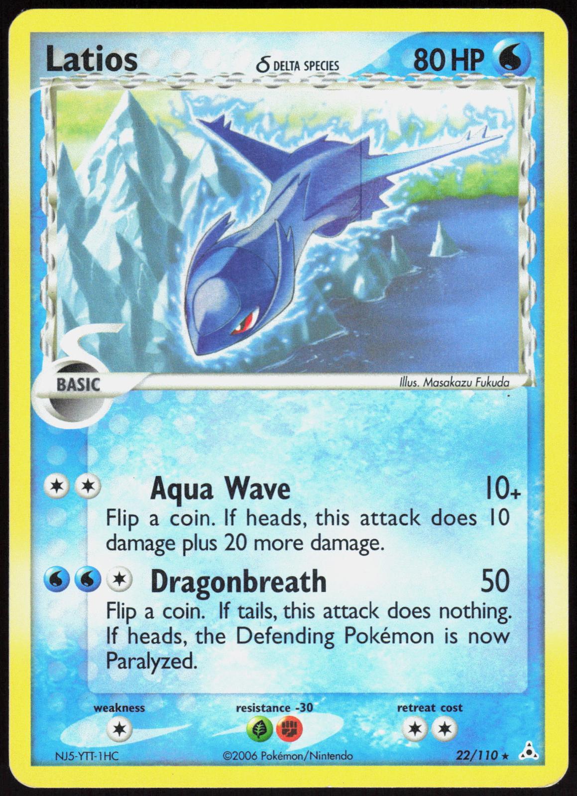 LATIOS (HOLO) 22/110 DECK EXCLUSIVES POKEMON HOLO RARE MP