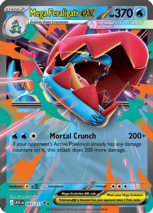 POKEMON TCG - Mega Feraligatr ex 043/217 ME Ascended Heroes - Double Rare