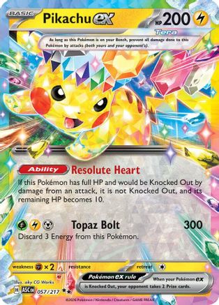 POKEMON TCG - Pikachu ex 057/217 ME Ascended Heroes - Double Rare