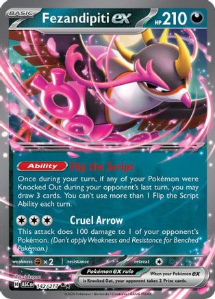 POKEMON TCG - Fezandipiti ex 142/217 ME Ascended Heroes - Double Rare