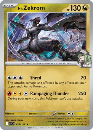 POKEMON TCG - N's Zekrom 155 ME Ascended Heroes - Rare