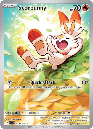 POKEMON TCG - Scorbunny 225/217 ME Ascended Heroes - Illustration Rare